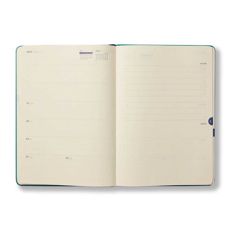 Any Day Now The Weekly Achiever A5 Hard Cover Navy & Tangerine Diary 2026 image number 1
